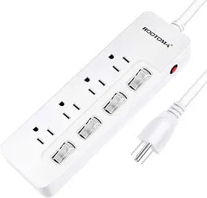 Appliance Extension Cord with Individual Switches on Off - 6 FT, 14 Gauge Heavy Duty Extension Cord with 4 AC Outlets, Wall Mountable, High Wattage for Microwave Workbench Garage Must Have, ETL Listed