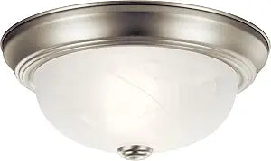 Kichler 11.5" 2-Light Flush Mount Light, Brushed Nickel