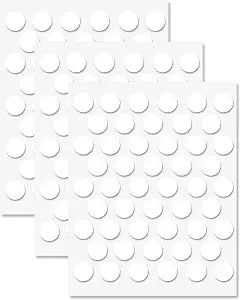 White Self-Adhesive Screw Hole Stickers - 150 pcs. 0.55 inch / 14 mm Peel Stick Dust Proof Tape, Water Resistance PVC Caps for Wood Cabinets, Furniture, Drawer, Wardrobe, Kitchen, Table