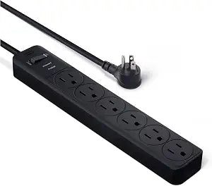 Amazon Basics Surge Protector Power Strip, 6-Outlet, 790 Joules, 6ft Extension Cord, Black, LED Indicator