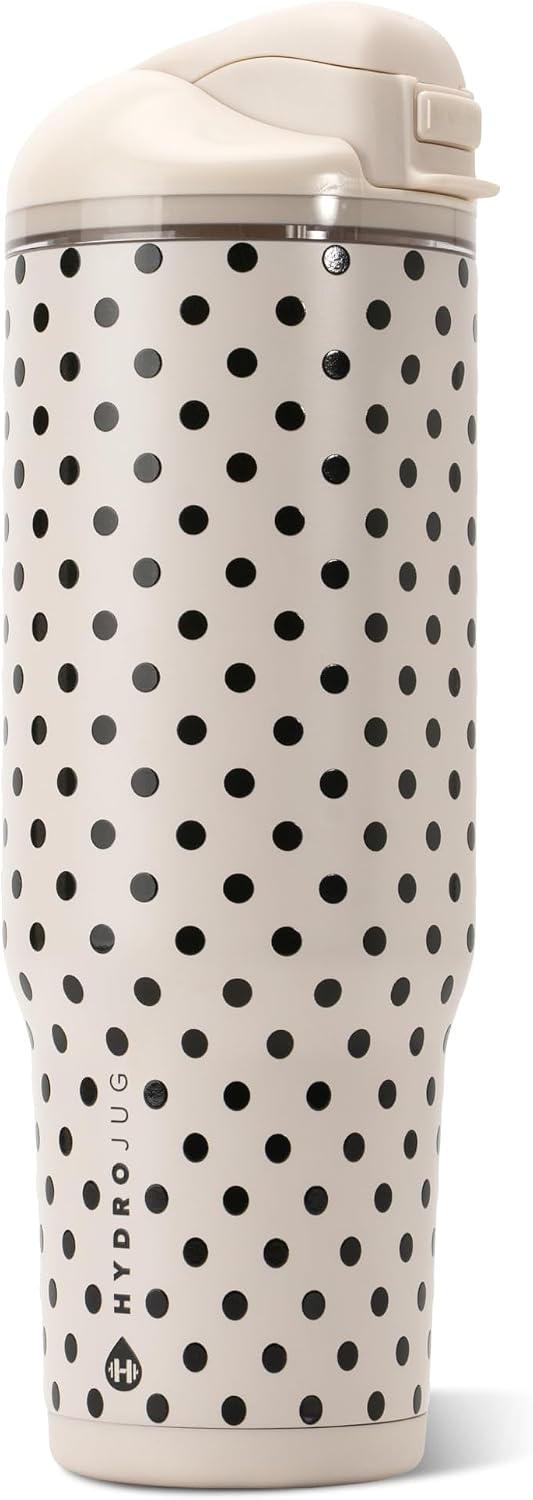 HydroJug Ease2o 32oz Insulated Water Bottle, Straw & Chug Lid, French Vanilla