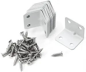 Biaungdo 12 Pcs White Metal Corner Brace, 26x26x32mm L Shape Bracket