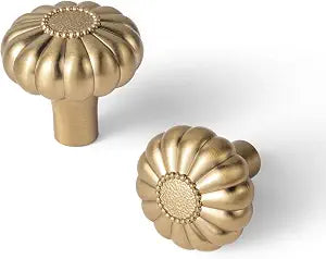12 Pack Elegant Bloom Champagne Bronze Cabinet Knobs, Drawer Pulls for Kitchen, Dresser Cabinet Hardware for Bedroom, 1-1/4 Inches Diameter Handles