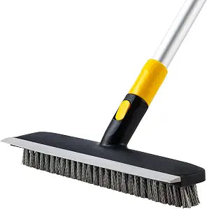 Yocada Floor Scrub Brush Telescopic Handle 2 in 1 Scrape Brush 55.9 inch