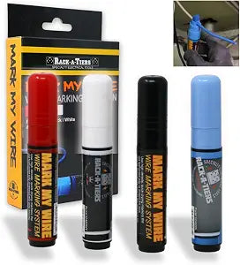 Rack-A-Tiers Mark My Wire - 4 Pack (Black, Blue, Red & White - 1 Each), Wire Marker, Wire Phase Marker, Electrical Marker (52484)