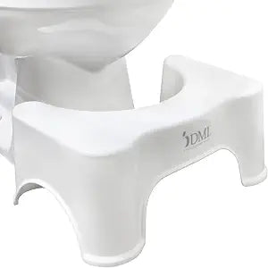 DMI Toilet Squatting Posture Stool, 7" Height, Reduces Strain for an Easier Go, Poop Stool for Bathroom, Fun Footprint Designs, Low-Profile, Minimal Design for Bathroom Aesthetic