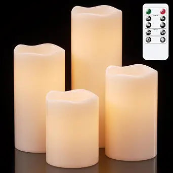 Eldnacele Outdoor Waterproof Flameless Flickering Candles with Remote Timer