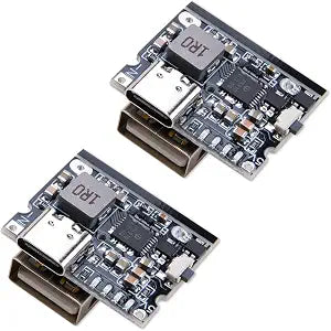 ZORZA 2Pcs Mini Type-C 3A Charge/Discharge Module LED Display for 18650 Li-ion Battery 5V to 4.2V Charging Booster Circuit Board Portable Power Supply for Mobile Phones