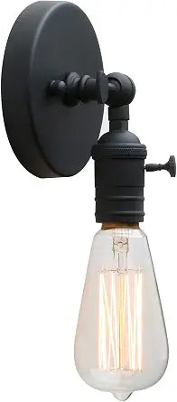 PERMO Minimalist Single Sconces Socket 1- Light Wall Sconce Lighting with On/Off Switch (Matte Black)