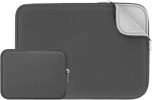 RAINYEAR 15.6 Inch Laptop Sleeve Carrying Case with Accessories Pouch, Gray