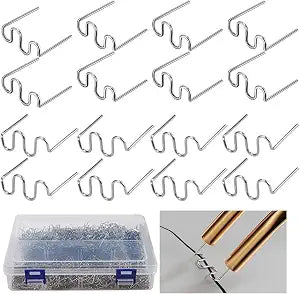 DLronwey Plastic Welding Staples 1000 pcs,2 Types Hot Staples for Decoration,Auto Repair,Architectural Modelling,Toy Manufacturing,Etc.