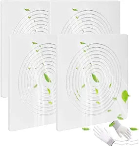 Bathroom Exhaust Fan Cover White Matte Bathroom Ceiling Fan Grille with Spring Replacement Square Ceiling or Wall Mounted Exhaust Fan, Ceiling Fan Grille, Air Diverter cover(4 Piece12x12Inch)