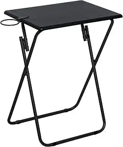 LOFTEY TV Tray Table, Portable Folding TV Table for Eating, Black