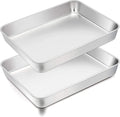TeamFar 9.8''x12.5'' Baking Pan, Stainless Steel Cake Brownie Pan for Oven