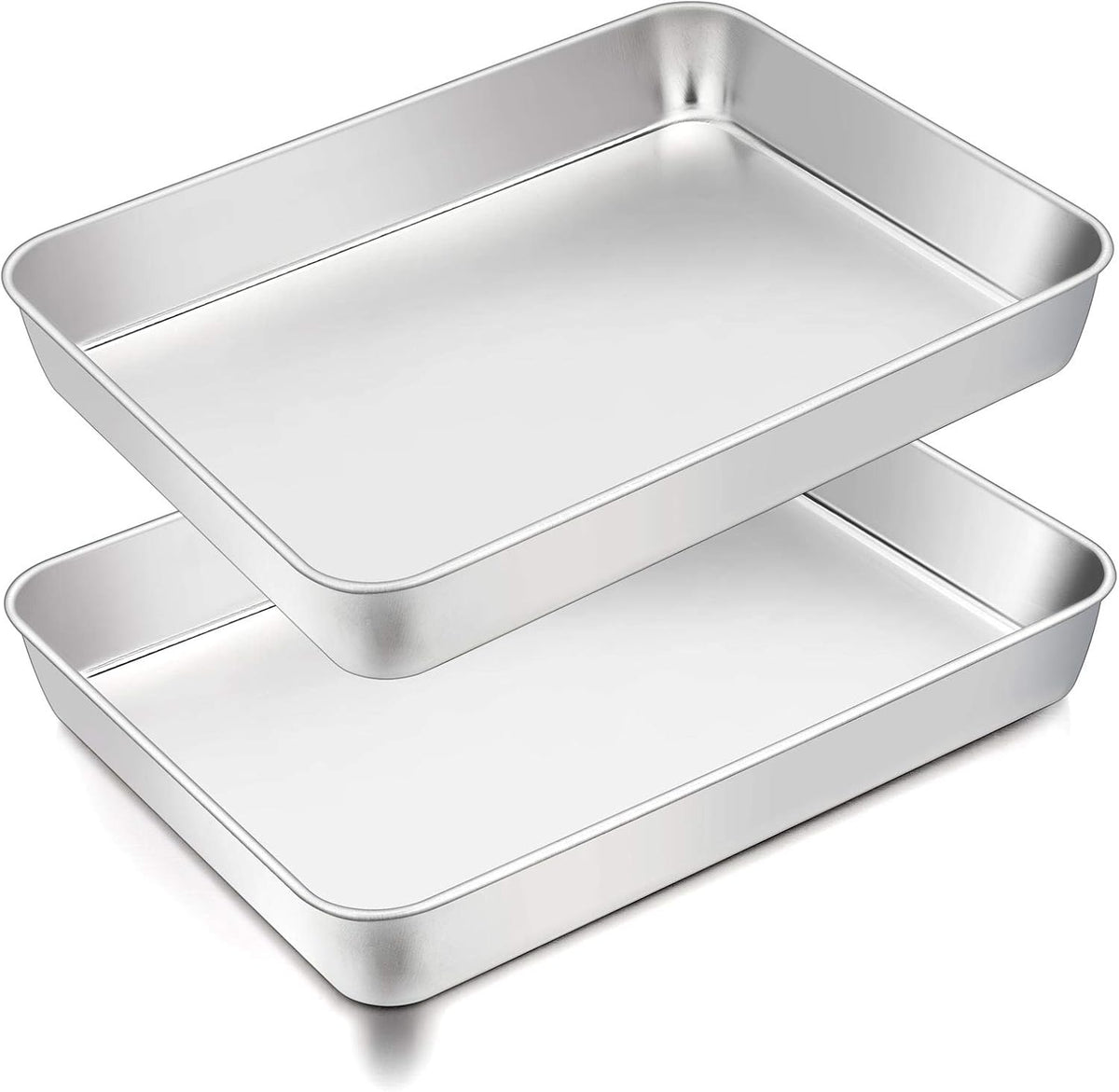 TeamFar 9.8''x12.5'' Baking Pan, Stainless Steel Cake Brownie Pan for Oven