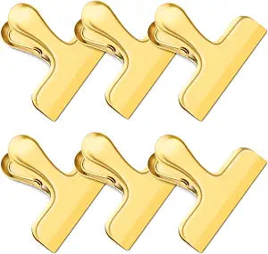 ANZNKU 6 Pack Gold Chip Clips Bag Clips for Food Snack Kitchen Storage