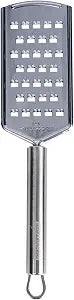 Restaurantware Stainless Steel Coarse Cheese Grater - German Standard Lemon Zester with Ergonomic Handle, Sharp Blades, Dishwasher Safe - Handheld Kitchen Grater for Parmesan, Garlic, Ginger