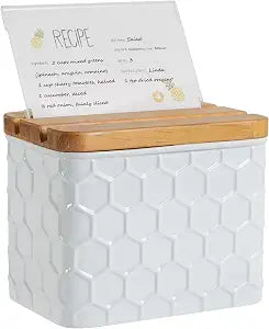 Honeycomb Embossed Recipe Box with 4x6 Cards and Dividers