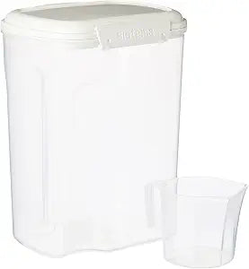 Sistema Flour and Sugar Storage Containers for Pantry with Lids and Measuring Cup, Dishwasher Safe, 13.7-Cup, White