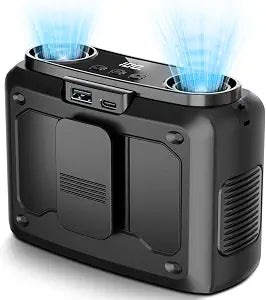 20000mAh Waist Fan, 4-in-1 Wearable Personal Fan with Dual Motor, 22000RPM Turbo Wind, 10 Speeds & Memory, Hands-Free Clip-on Belt/Neck Fan for Outdoor Work, Camping, Travel, Jobsite  Midnight Depths