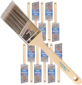 Pro Grade Paint Brushes, 2 Inch Angle Paint Brush, Walls & Trim, 12 Pack