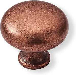 10 Pack Antique Copper Cabinet Knobs - Single Hole Center 1-1/4 Inch Zinc Vintage Retro Kitchen Cabinet Pull Hardware for Drawer, Kitchen