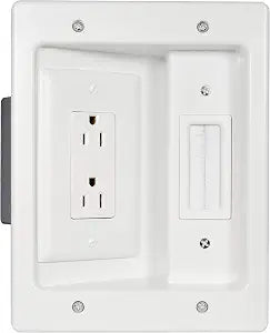 Legrand  OnQ in-Wall Cable Management Kit for Power & Low Voltage Cords  Hides TV or Display Cables Retrofit Behind the Wall  UL Listed TV Cord Hider w/DIY Install & Included Hardware  HT2102WHV1