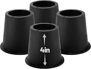 Apipi 4 Inch Stable Heavy Duty Bed Risers for Dorm Twin XL, 4 Pack
