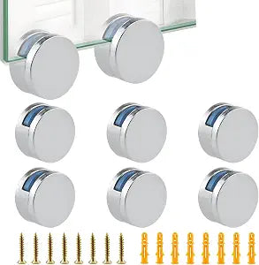 8 Pack Frameless Mirror Mounting Hardware Kit, Zinc Alloy Mirror Holders