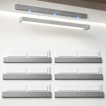 Adhesive Iron Strips for Under Cabinet Lights, 6pc 3M Strong Double-Sided Tape, Tool-Free Wireless Installation for Magnetic Motion Sensor Cabinet Lighting(no Magnet)