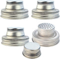 obmwang 4 Pack of Stainless Steel Mason Jar Shaker Lids Caps for Cocktail,Dredge Flour,Mix Spices,Sugar, Salt, Peppers and More or Shake Drinks Cocktail-Fits Any Regular Mouth Mason Jar Canning Jar