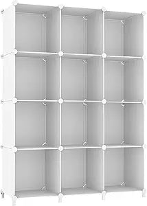AWTATOS 12 Cube Storage Organizer, Closet Organizer Storage Shelves, White