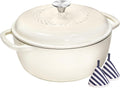 Enameled Cast Iron Dutch Oven Pot with Lid - Wildone 6QT Dutch Oven for Bread Baking, Braising, Stews, Roasting, Across All Cooktops, Oven Safe up to 500 F, Cream White