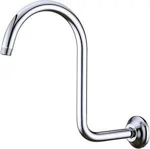 BESTILL 13 Inch S Shape Shower Head High Rise Extension Shower Arm and Flange, Chrome