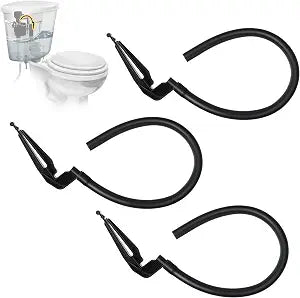 Saillong 3 Pack Toilet Refill Tube and Clip Replacement, Toilet Repair Kit Inside Tank Compatible with 100, 200, 200A, 400A and Most Other Valves, 9.65 Length, Rubber and Plastic (Black)