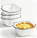 4 Pack Small Baking Dish, 5 Inch Individual Ceramic Casserole Dish with Handles, 15 oz Square Mini Baking Dish for Oven, Roasting, Desserts, Meal Prep, Microwave & Dishwasher Safe