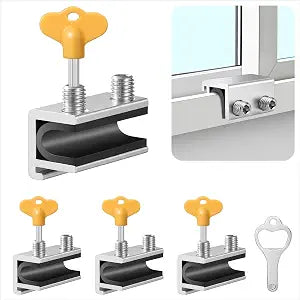Sliding Window Locks 4 SetsAdjustable Aluminum Stopper for Window Security
