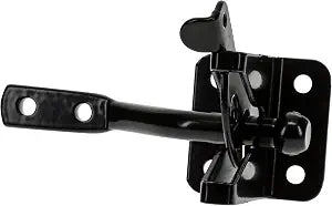 National Hardware Automatic Gate Latch, 4 in Strike, Steel, Black