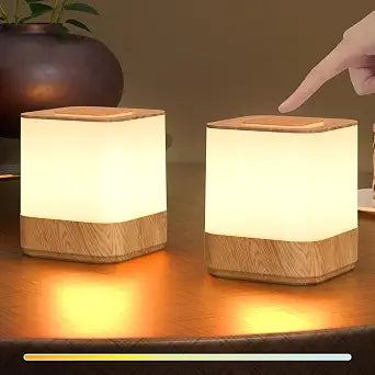 uuffoo 2 Pack Rechargeable Small Night Light Touch Dimmable Cordless Lamp