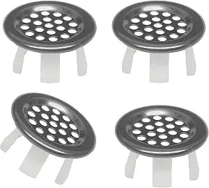 4 Pack Stainless Steels Sink Trim Overflow Covers,Bathroom Kitchen Basin Sink Round Over flow Drain Cover,Vanity Sink Overflow Cap,Mesh Hole Trim Ring for Kitchen Bathroom