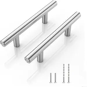 20 Pack -3" Hole Center Cabinet Handles Pulls for Kitchen Stainless Steel Brushed Nickel Drawer Pulls (5" Length, 3" Hole Center)