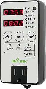 BN-LINK Timer Outlet Short Period Repeat Cycle Intermittent Digital Timer, Interval Timer - Day, Night, or 24 Hour Operation, Programmable Plug-in Timer for Appliances Electrical Outlets 15A/1875W