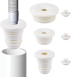 3Pcs Washing Machine Hose Seal, Multiple Size Shower Floor Drain Plugs Silicone Pipe Sealing Cover for Bathroom Sink Drains (White)