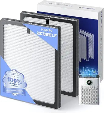 ECOSELF Genuine Air Purifier Replacement Filter for HAP603 & HAP603WF, 3-in-1 H13 True High-Efficiency Activated Carbon Filter, Original Filter 2 Pack, White, Official