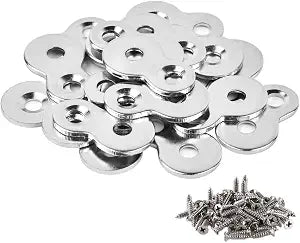 30 Pack Figure 8 Steel Desk Top Fastener Clip with Screws - Heavy Duty Figure-Eight Fasteners Clips Attaching a Table, Solid Steel, 12 Gauge
