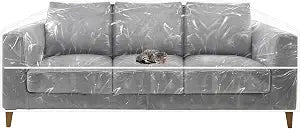 Clear Plastic Couch Cover Waterproof Thick Couch Covers Protector for Pets, Heavy Duty Vinyl Sofa Cover Against Cat Dog Clawing
