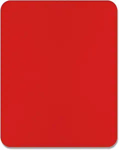 Leather Mouse Pad, Office Mouse Mat Non-Slip Rubber Base Stitched Edge Washable Waterproof Rectangular Mousepad for Office Gaming PC Laptop, 9.8" x 7.9", Bright Red
