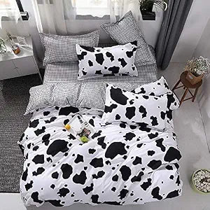 Cow Print Kids Duvet Cover Set, Teen Boys Girls Twin