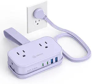 10in1 Cruise Approved Travel Power Strip USB C 20W,Travel Essential