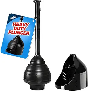 FORASTO Toilet Plunger with Holder,Powerful Clog Removal,Heavy Duty Plunger